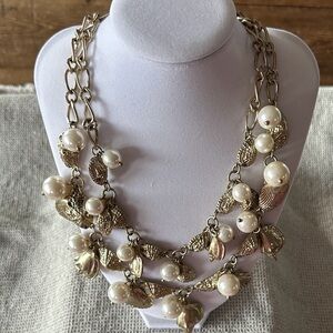 Talbots Gold and Cream Pearl Necklace